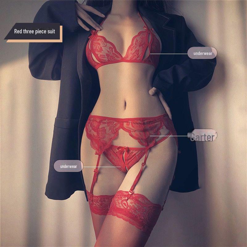 Dámské bikiny thong s šněrováním, T-back a otevřeným rozkrokem