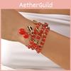 Fruit Jewelry Cherry Strawberry Heart Alloy Bracelet For Women Gift