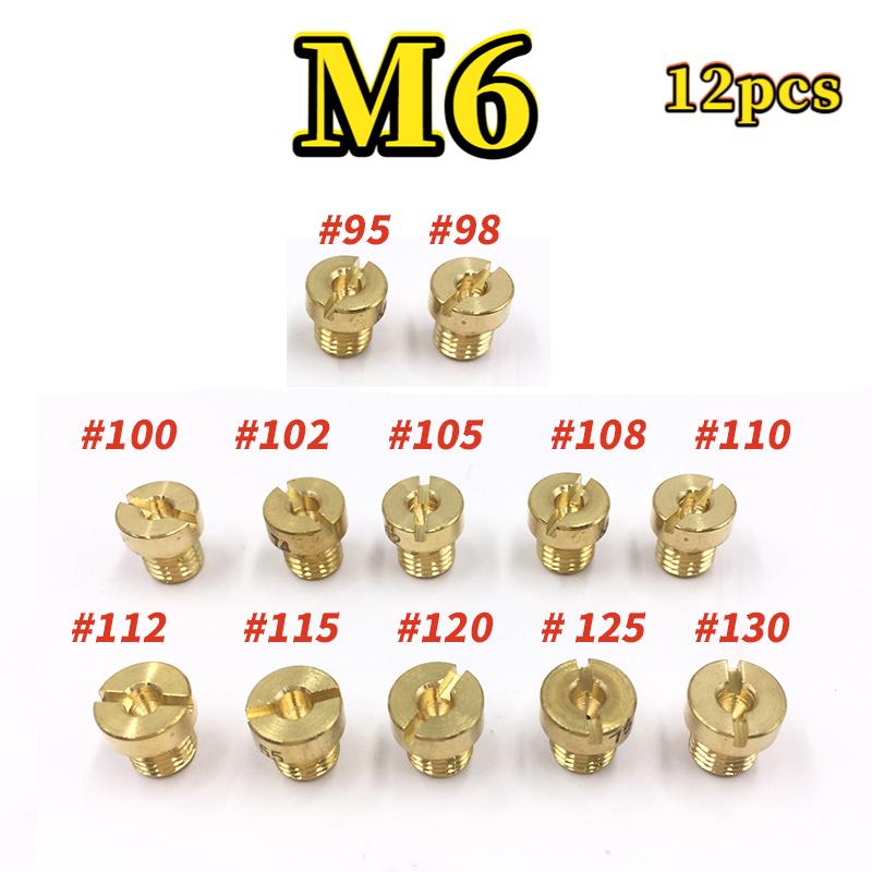 Motorcycle Carburetor M6 Main Jets Dellorto 6413 M6x0.75mm #55-#130 For PHBH PHBL PHBE