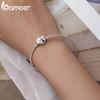 BAMOER 925 Silver Mother & Daughter Bead Affinity Heart Charm for Women Bracelet Bangle DIY Mother's Day Gift BSC687