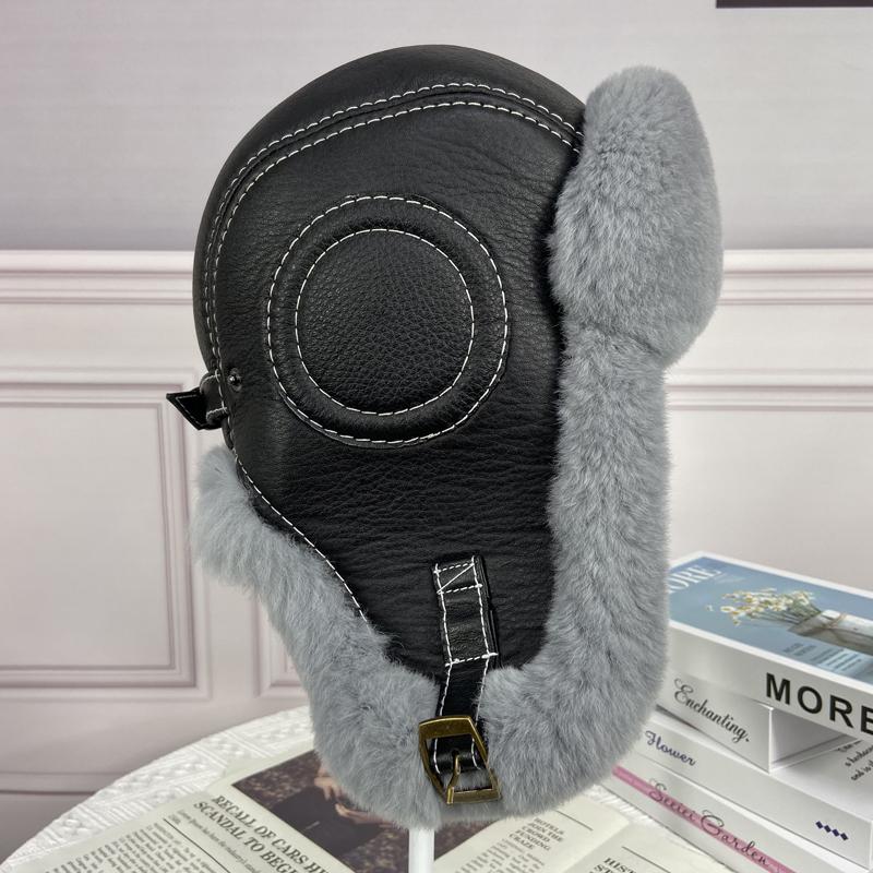 Căciulă Bomber din Blană de Iepure Bărbați Iarnă Caldă Groasă Căciulă Trapper Caldă cu Urechi Piele Naturală Curea Ajustabilă Căciuli de Zăpadă