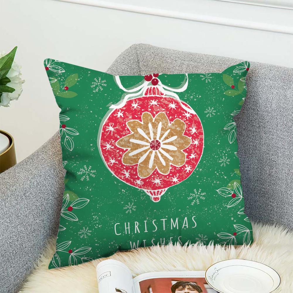 Merry Christmas Art Logo Pillow Case For Car Sofa Decorative Home Double-sided Print Plush Square Throw Pillow Cushion Cover