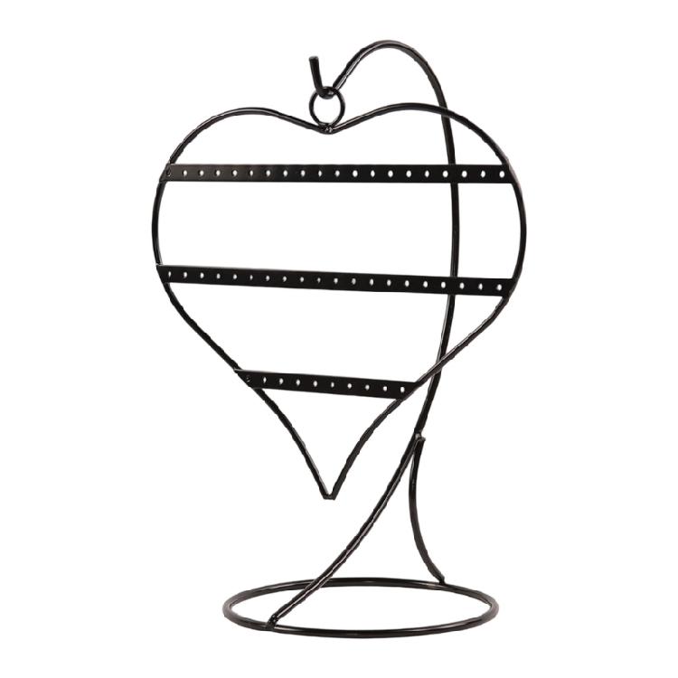 

Earring Holder with 50 Heart Shape Hooks Jewelry Display Rack Space Efficient Organizers for Studs Dangle Earrings чорний