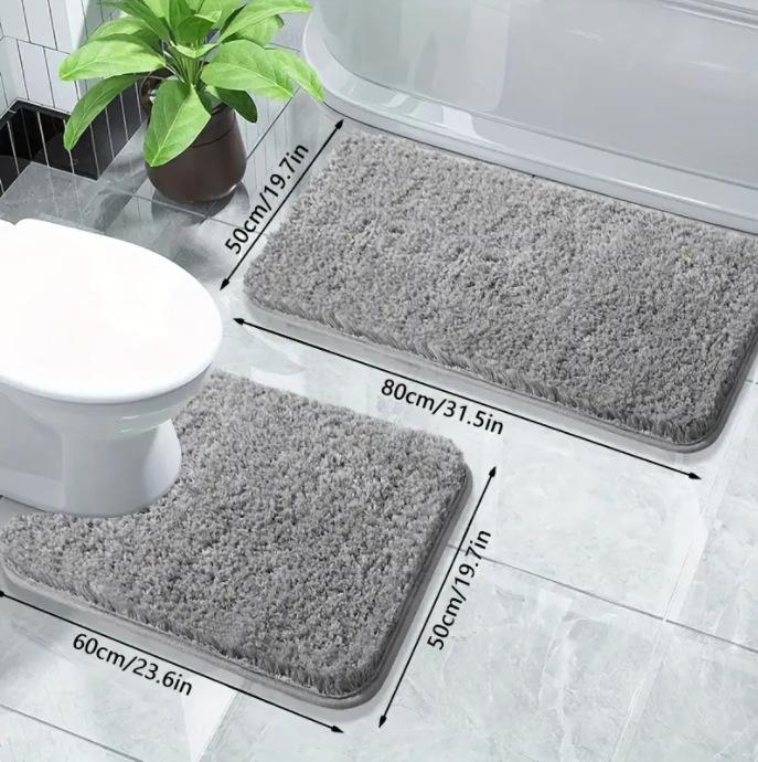 Bathroom Absorbent Floor Mat Home Bathroom Floormat Quick Drying U-shaped Toilet Cushion Carpet Bathroom Accessories At The Entrance of The Toilet