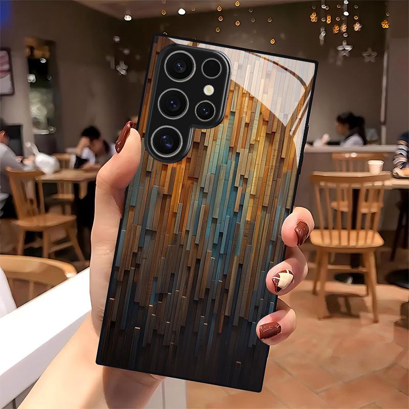 Wood Texture Pattern 2D Phone Case for Samsung S26 S25 S24 S23 S22 S21 S20 A56 A36 A16 - Glass Protective Cover