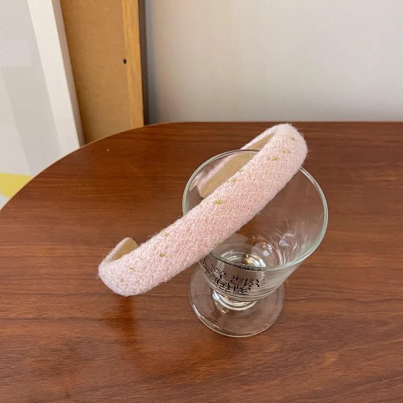 Bentițe Tweed Seria Roz Romantic Stil Francez Bentițe Subțiri Dulci pentru Păr Accesorii de Păr de Modă pentru Petrecere