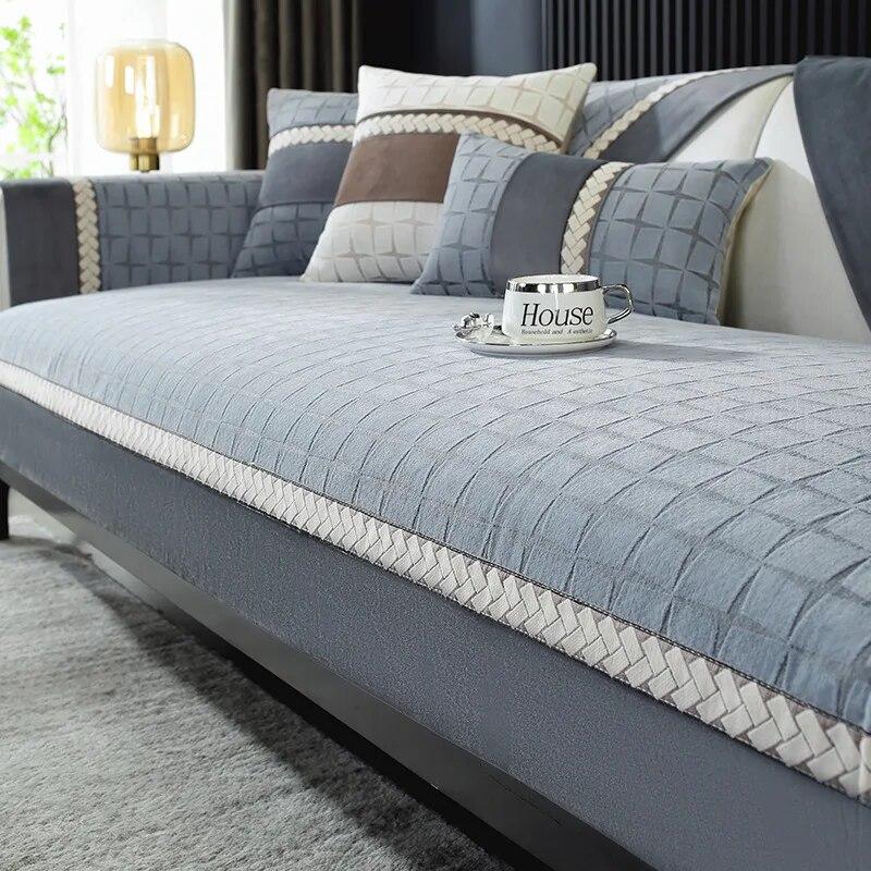 

Sadelik şönil kanepe kılıfı oturma odası için kaymaz kanepe havlu kanepe yastık L şekilli köşe kanepe Mat koltuk pedi ev dekor 70x70cm 1pcs