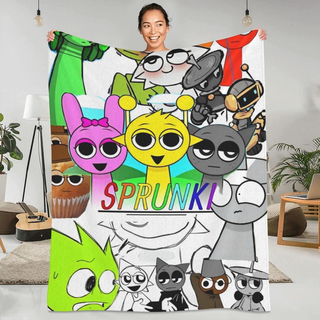 Sprunki Incredibox Game Blankets Airplane Travel Flannel Throw Blanket For Outdoor Warm Soft Design Quality Bedspread Gift