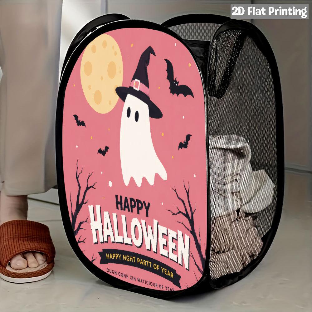 1Pcs Halloween Series 3 Pop-Up Laundry Hamper Expandable Mesh Hamper Basket for Room Bedroom Bathroom Organization Contemporary Storage