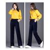 2021 Nové dámské oblečení Černá Vintage Solid Velvet Kalhoty s vysokým pasem dámské Retro volné sametové široké kalhoty