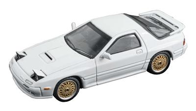 FREESTYLE AT MODEL Escala Mazda RX7 FC3S Infini Roda Produto Acabado AT64005 1/64 Branco/Dourado