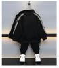Boys' Plush Cardigan & Sweatpants Set: Stylish Autumn/Winter Sportswear