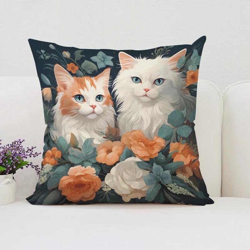 Cute Cartoon Cat Cushion Covers for Decorative Cushions Home Decor Cushion Cover x Pillow Cases Decorative Bed Pillowcases