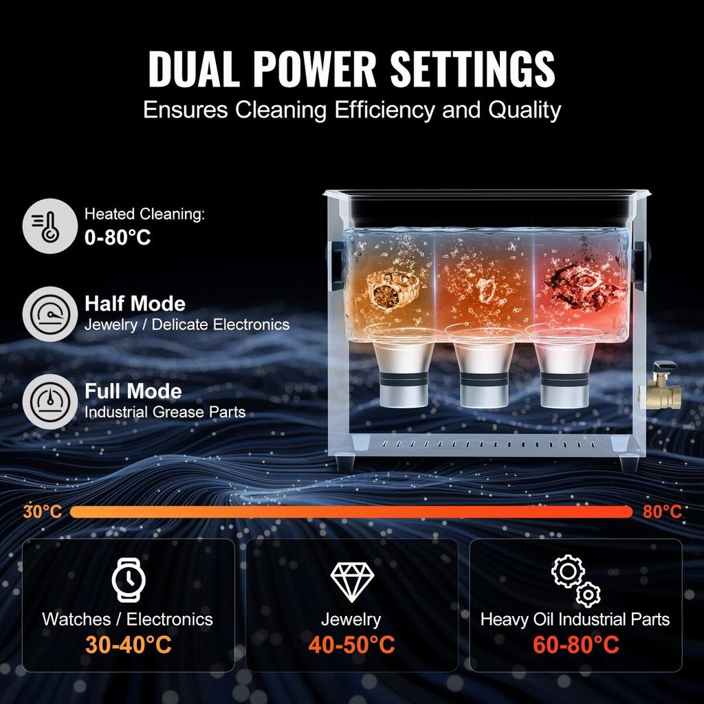 6L Ultra Sonic Cleaner Cleaning Machine with Basket Heater and Timer 180W