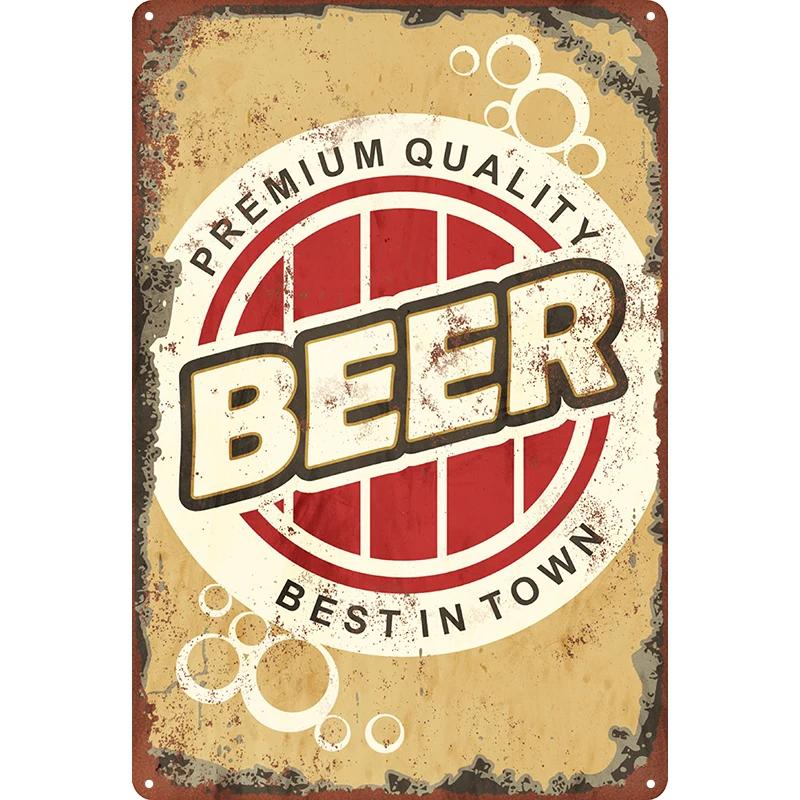 Pc Kaltes Bier Vintage Metallschild (xcm xin) Erfrischendes Retro-Bar-Dekor für Bierliebhaber