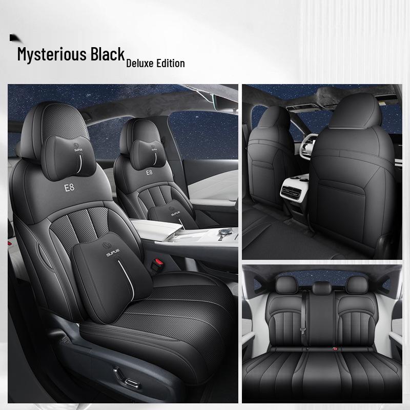 Galaxy E8 Universal Full Leather Car Seat Cushion - New Model for Special Cars, Five-Seat, Four Seasons.