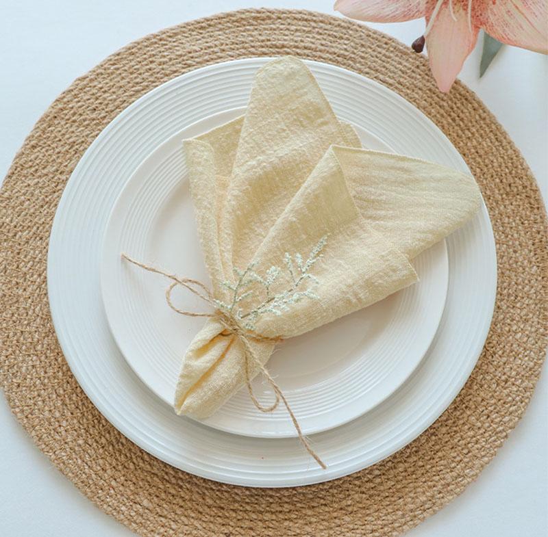 50pcs Handmade Gauze Napkins 30X30cm Cotton Cloth Napkins Fabric Serviette Gauze Table Towels for Wedding Party Baby Shower Set