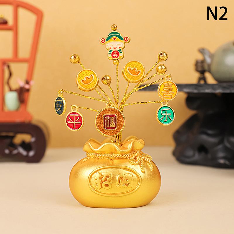 Chinese  Year Money Tree God Feng Shui Fa Cai Lucky Fortune Miniature Spring Festival Home Decorating Desktop Car Ornaments