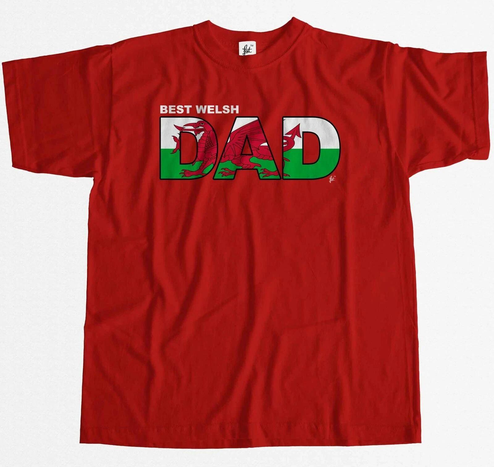 Best Welsh Dad Wales Fathers Day Gift Patriotic Birthday Christmas Mens T-Shirt XXL