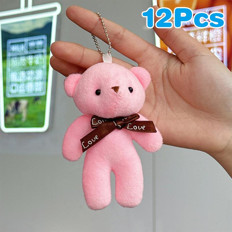 Stuffed Bear Plush Mini Toys 12 Pack Soft Teddy Dolls Small Size Party Goodie Bag Fillers for Birthday Events