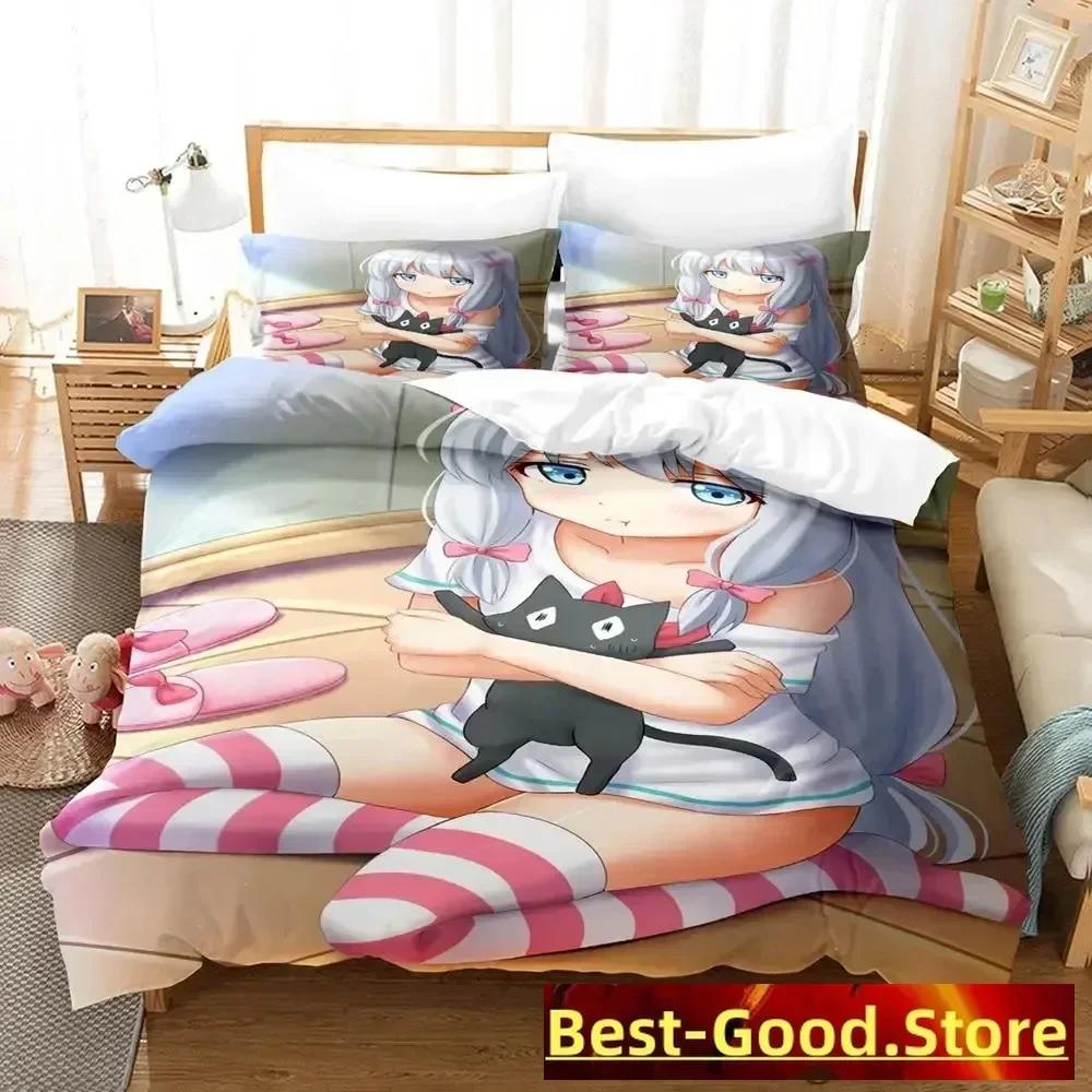 Sagiri Izumi Bedding Set Single Twin Full Queen King Size Bed Set Adult Kid Bedroom Duvetcover Sets Anime Parure De Lit Bed