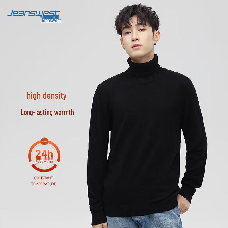 JEANSWEST Men's High-Neck Warm Knit Sweater