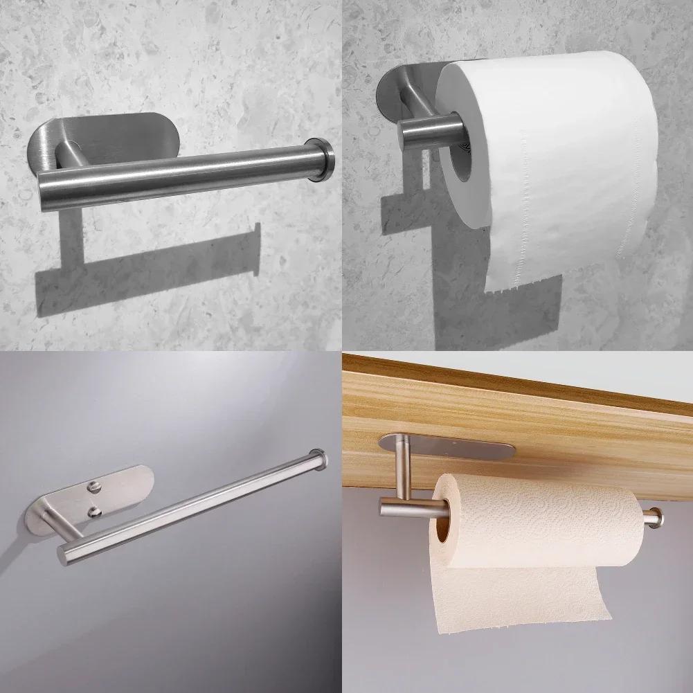 Black Gold Toilet Paper Holder Premium Thicken SUS304 Rustproof for Bathroom Decor Tissue Rack Wall Mount Kitchen Towel Storage