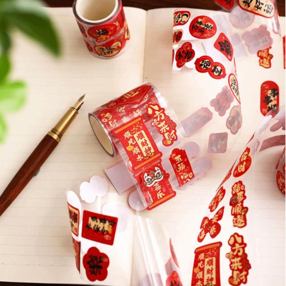 Cute Style Lunar New Year Stickers Removable The God of Wealth Stickers Children's Activity