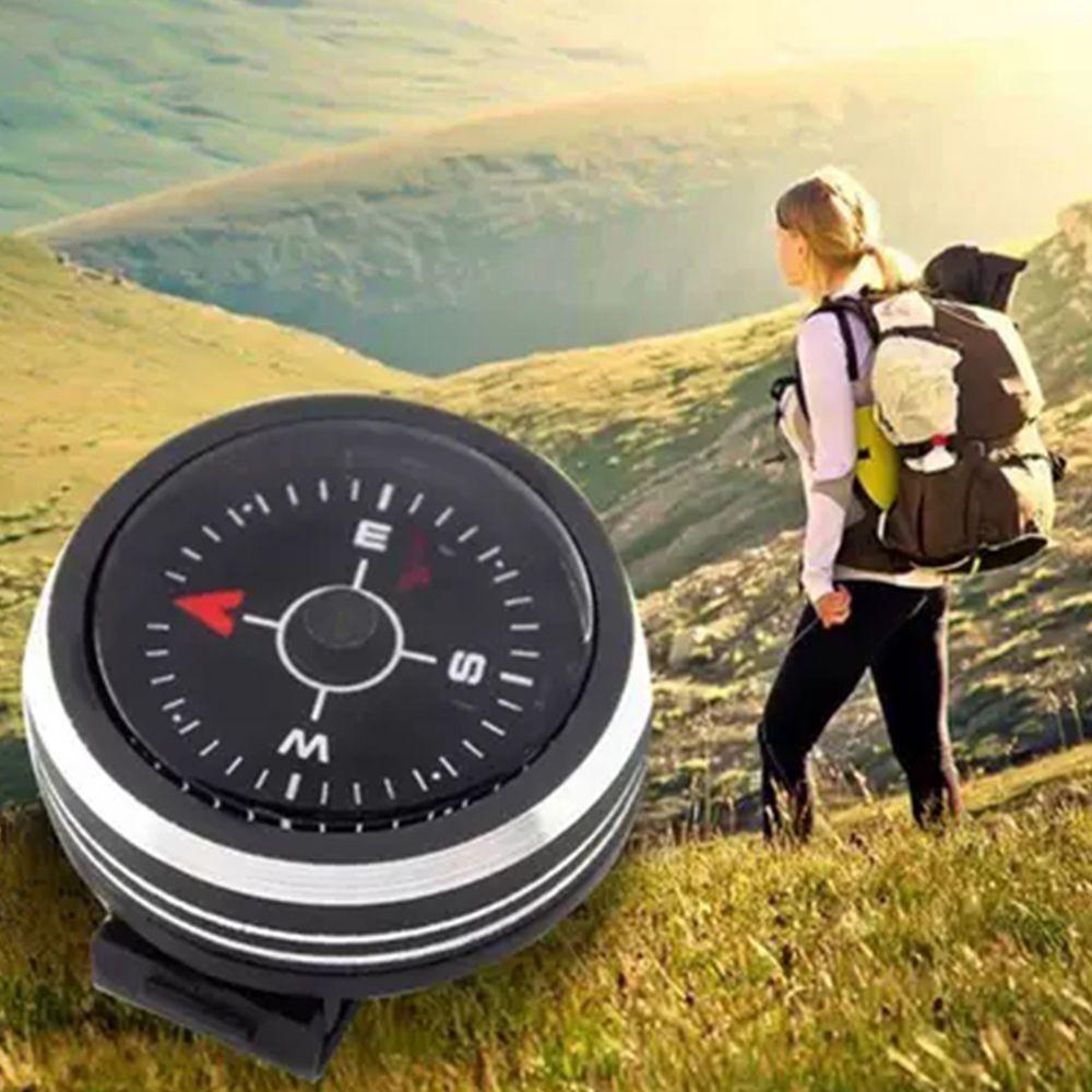 

Survival Outdoor Hiking Button Compass Watch Strap Bracelet Pocket чорний