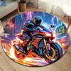 Tappeto Rotondo Moto Cool, Tappeto per Soggiorno Camera da Letto Divano Sala Giochi Decorazione, Tappetino Antiscivolo