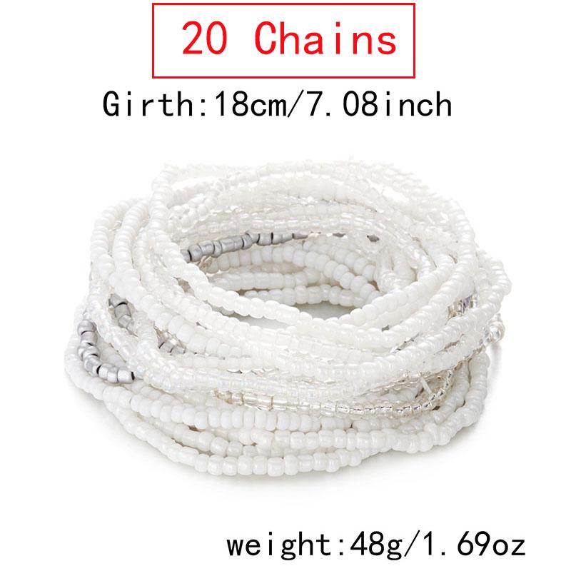 Beaded Bracelets Summer Beach Bohemia Hand Chains Handmade Colorful Seed Bead Stackable Bracelets Set for Women Elastic Stretch