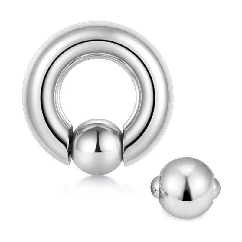 Anello a Sfera a Molla Grande in Acciaio Inossidabile per Naso, Orecchio, Cartilagine & Dilatatore