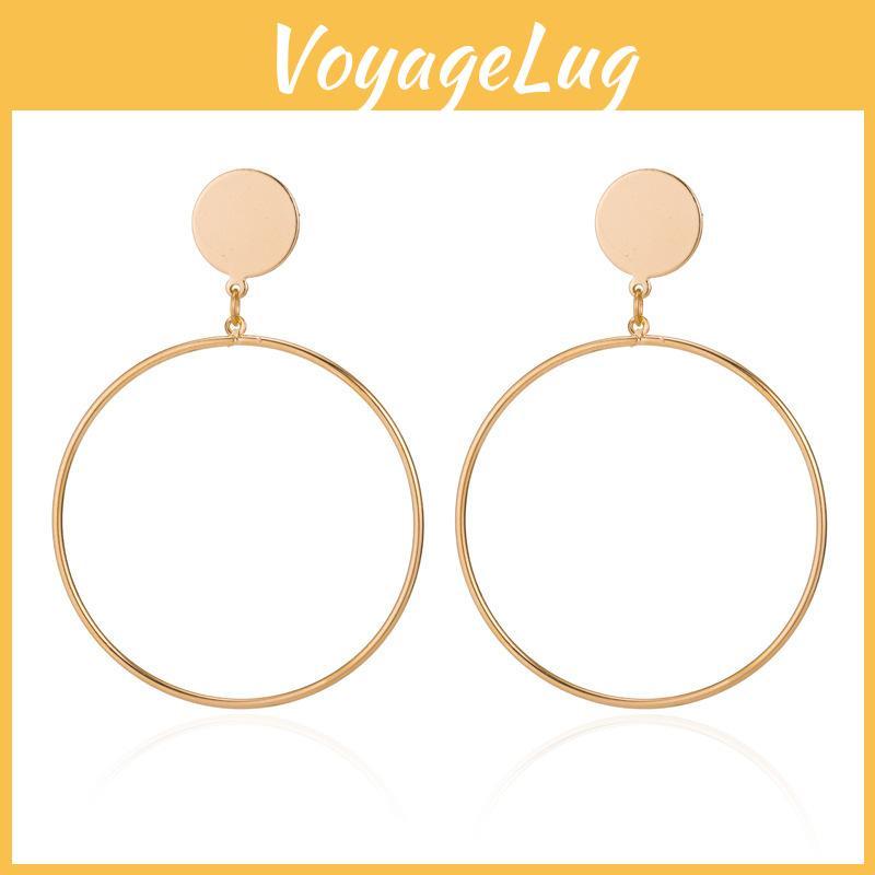 Modische Legierungs-Creolen für Damen, trendiger geometrischer Statement-Schmuck