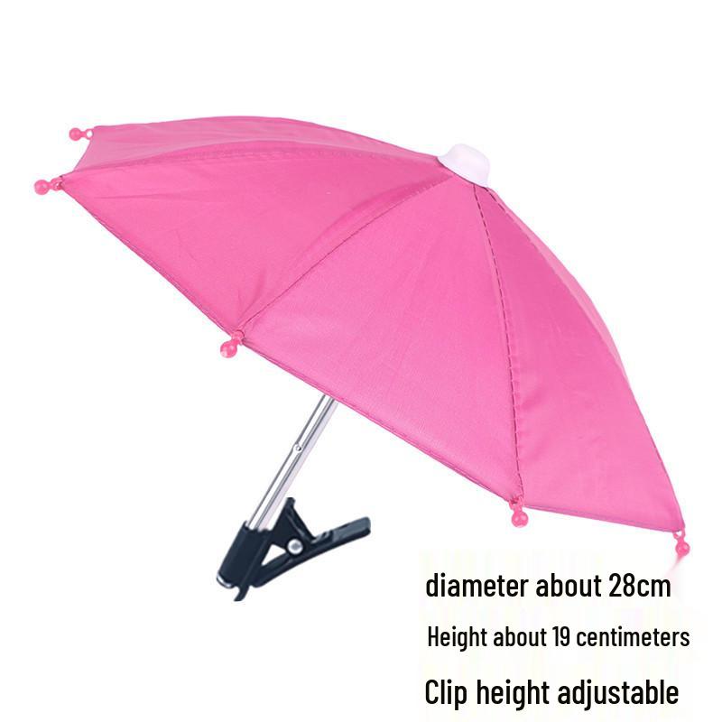 Portable Mobile Phone Sunshade and Rainproof Clip Umbrella