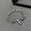 Simple Stainless Steel Men Bracelet INS Silver Color OT Buckle O-Circle Chain Bracelet Fashion Women Jewelry Fashion Accessories