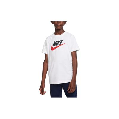 Camiseta Infantil de Algodão com Estampa de Logotipo de Letras, Gola Redonda e Manga Curta, Tops Brancos DV2579-101