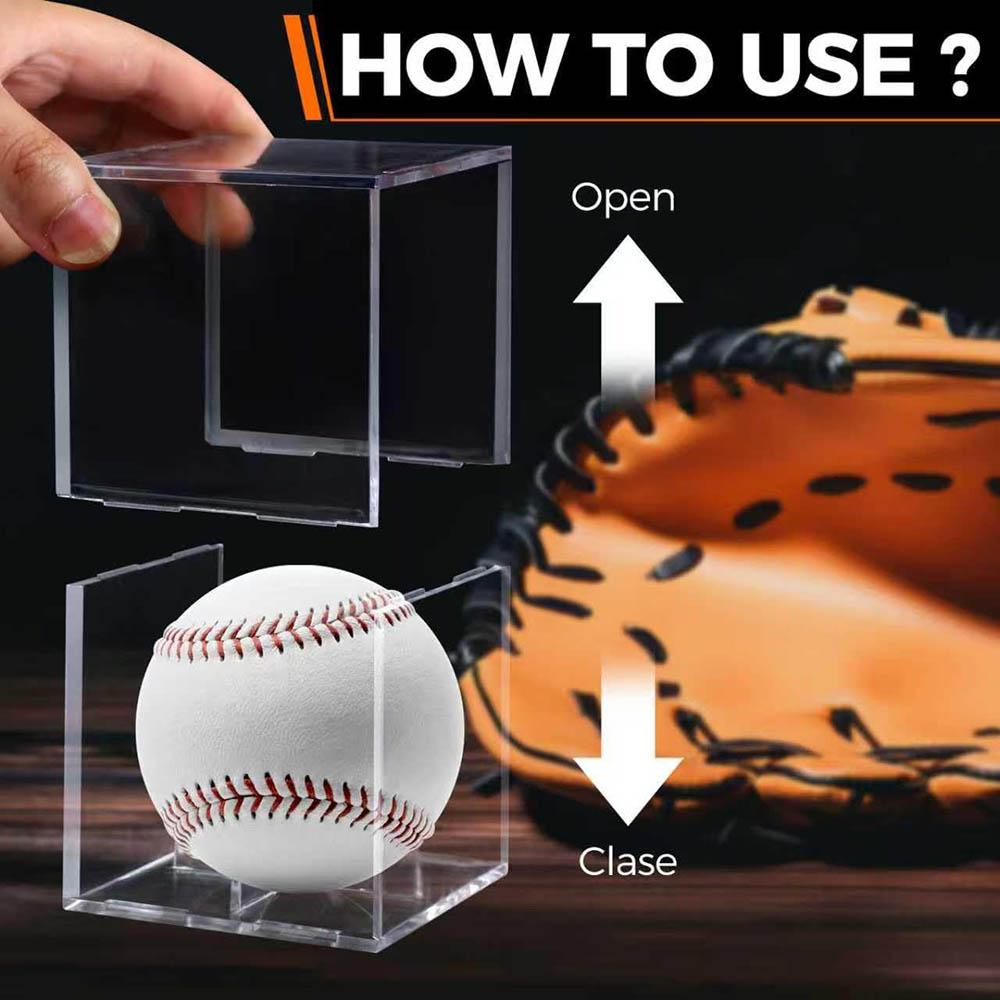 Vetrina per Baseball Acrilico Trasparente Protezione UV Porta Mazza da Baseball Cubo Quadrato Protettore Palla Scatola Espositore per Memorabilia Autografi