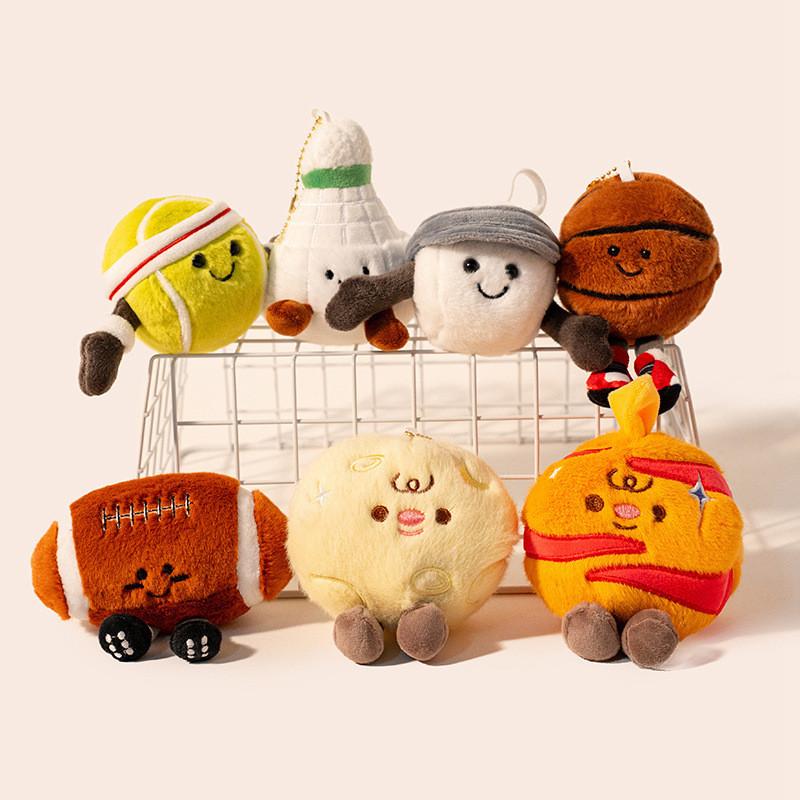 Plush Balls Pendant Badminton Keychain Room Decor Bag Decoration Birthday Gift
