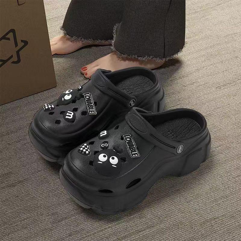 Sabotți cu talpă groasă pentru femei, care adaugă înălțime: Elegant, Antiderapant, Respirabil, Cu vârf închis pentru Exterior, Birou, Sală de operații sau pentru Purtare de vară.