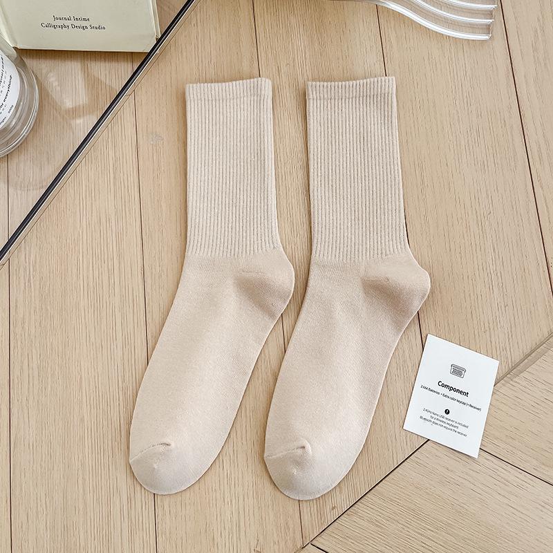 Bunte Damen Baumwoll Kniehohe Tanzsocken: Macaron Bonbonfarbe, Wadenlang, Japanischer Stil