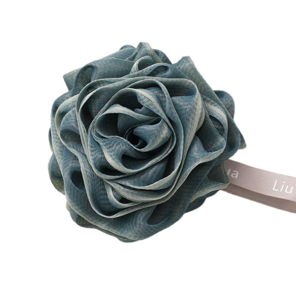 Rose Shaped Shower Ball Mesh Rose Bath Ball Hangable Exfoliating