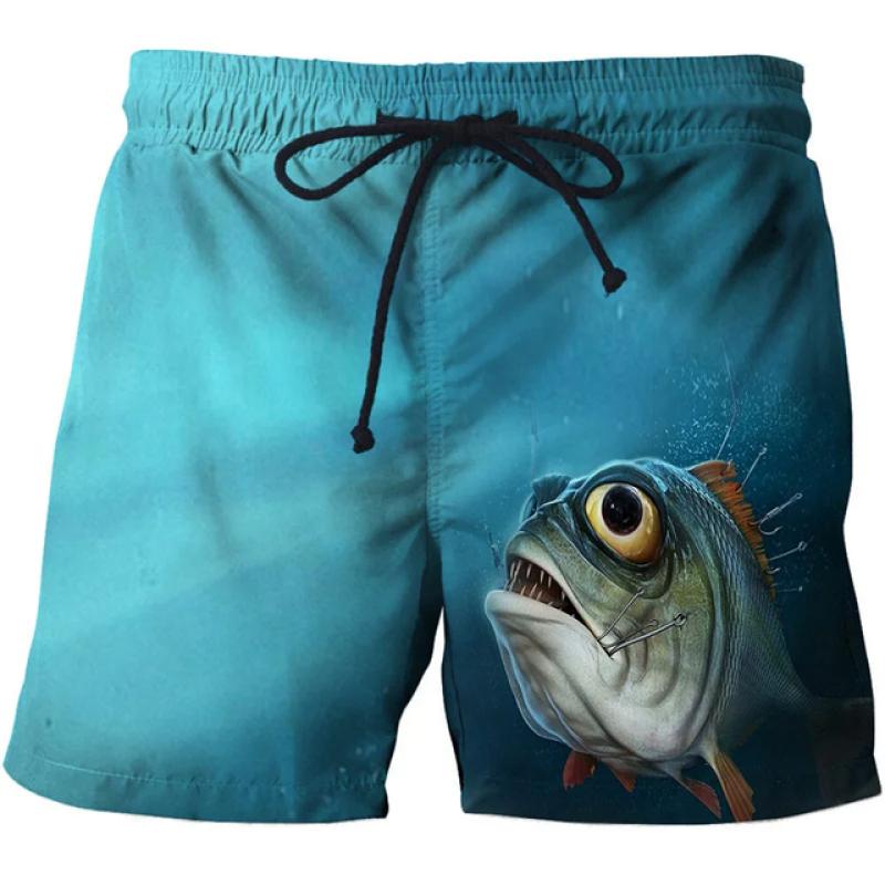 Carp Fish Graphic Beach Shorts Men 3D swimming board shorts beach running shorts Summer Surfing Beach Casual Loose Pants