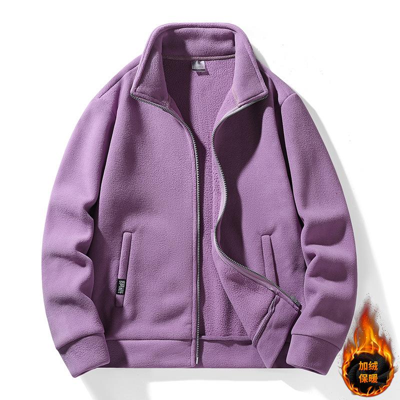 CHIC STUDIO Polarfleece Jas voor Heren Herfst Winter Sporten Vest Hoodie Opstaande Kraag Fleece Jas met Fleece Verdikte Top voor Heren 3XL