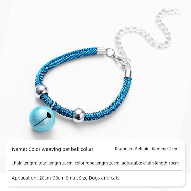 

Pet Collar Bell Necklace Teddy Bichon Small Dog Cat Bell Pet Collar Pet Supplies One Blue