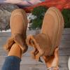 Fashion Chunky Platform Suede Snow Boots Women 2025 Winter Soft Thick Bottom Side Zip Fluffy Fur Ankle Boots Warm Plush Woman's Shoes