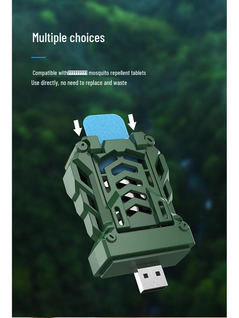 USB Portable Electric Mosquito Repellent Incense Heater for Indoor, Outdoor, Office, and Car Use with Power Bank Option