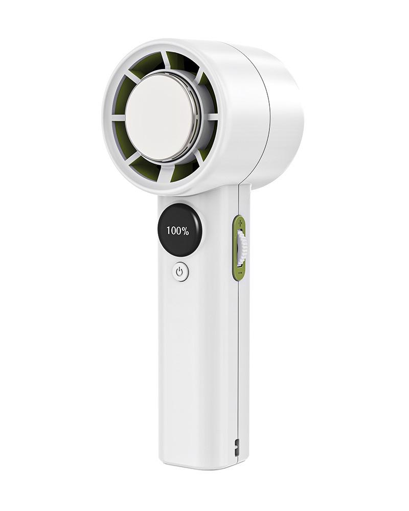 Handheld Fan with 100-Speed Stepless Control & 12,000 RPM High-Speed Digital Display 150x60x50mm белый
