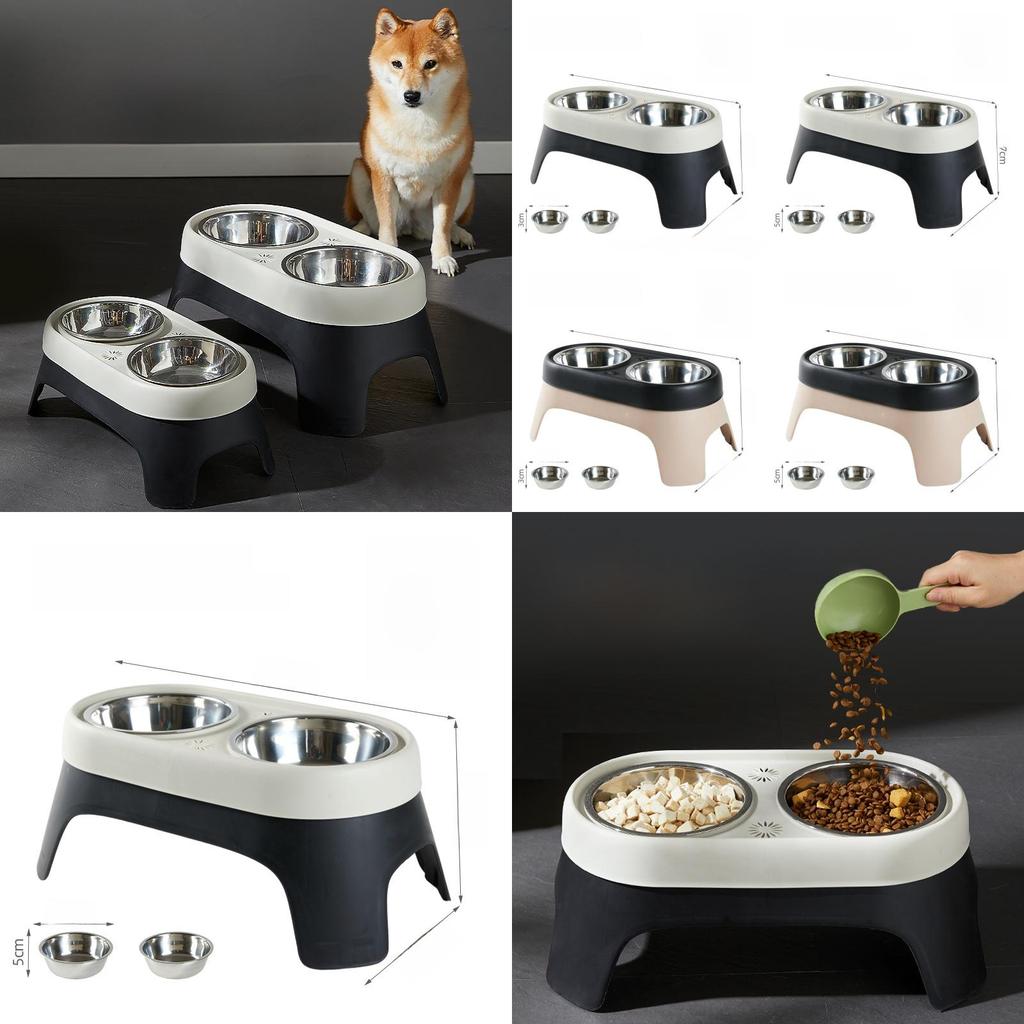 Pet Food Bowls Set With Antispill Elevated Design For Cats And Dogs