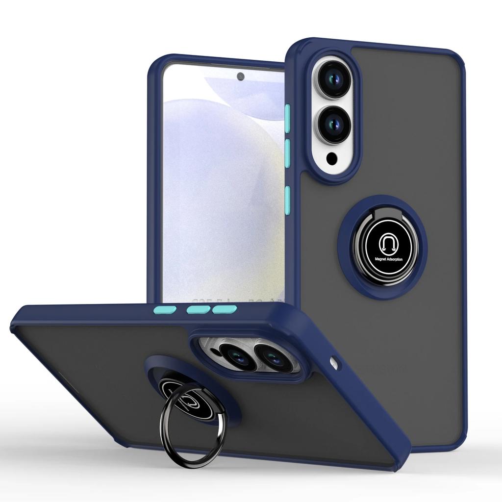 Shockproof Armor Matte Case for Samsung S26 S25 Edge S24 S23 S22 Note20 Ultra Plus A57 A37 A56 A36 A55 Magnetic Ring Stand Cover