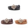 Female Leather Belt With Water Drilled Embellishments For Casual Wear And Dresses